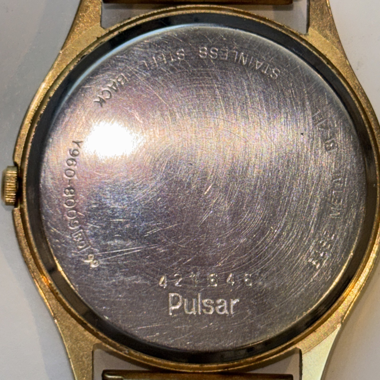 Lot of 2) Pulsar Gold Tone Watches Y960-8000 & V232-6760 RO P-S8 Sears Untested