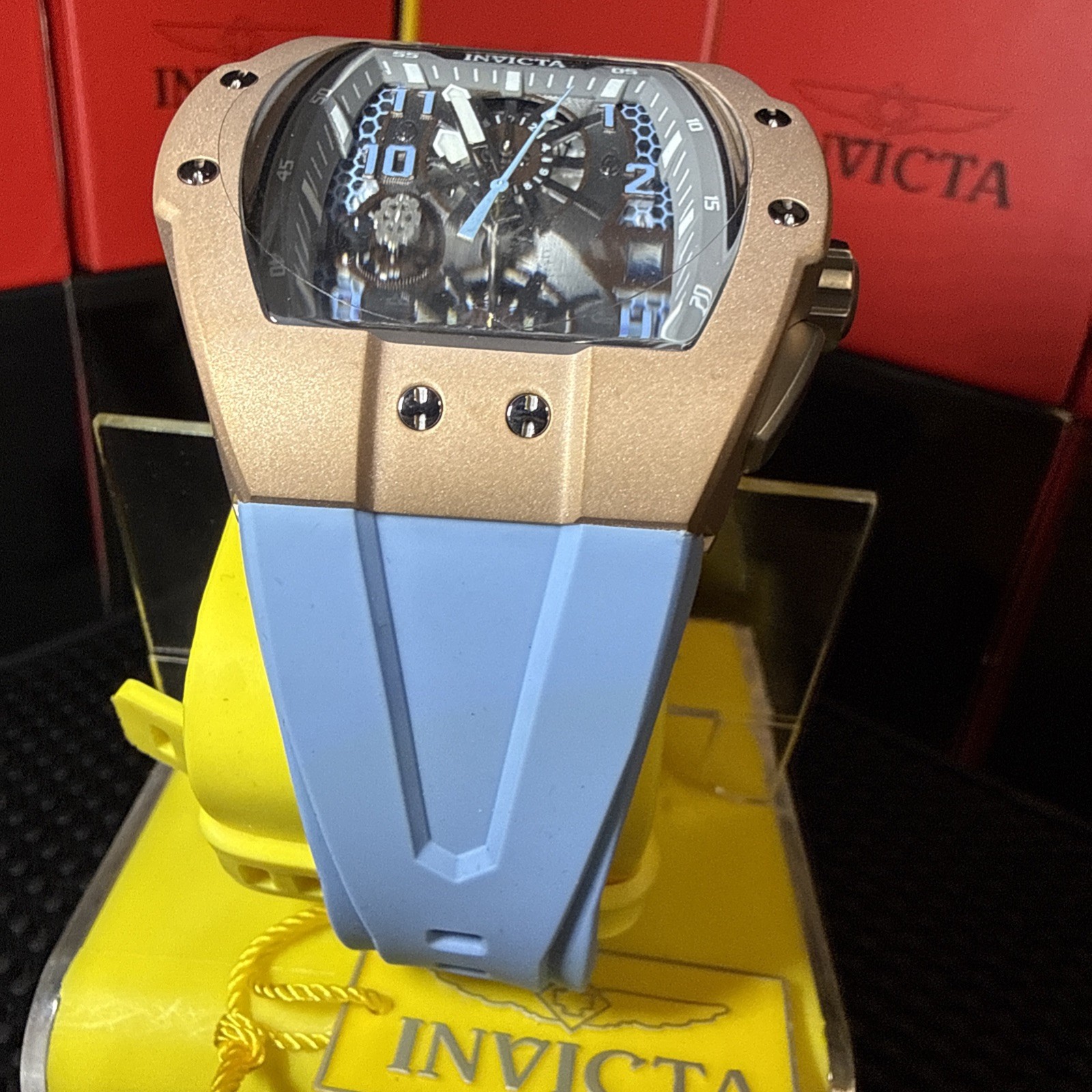 Invicta Racing Men’s Watch – 47mm Light Blue Silicone Strap 50410