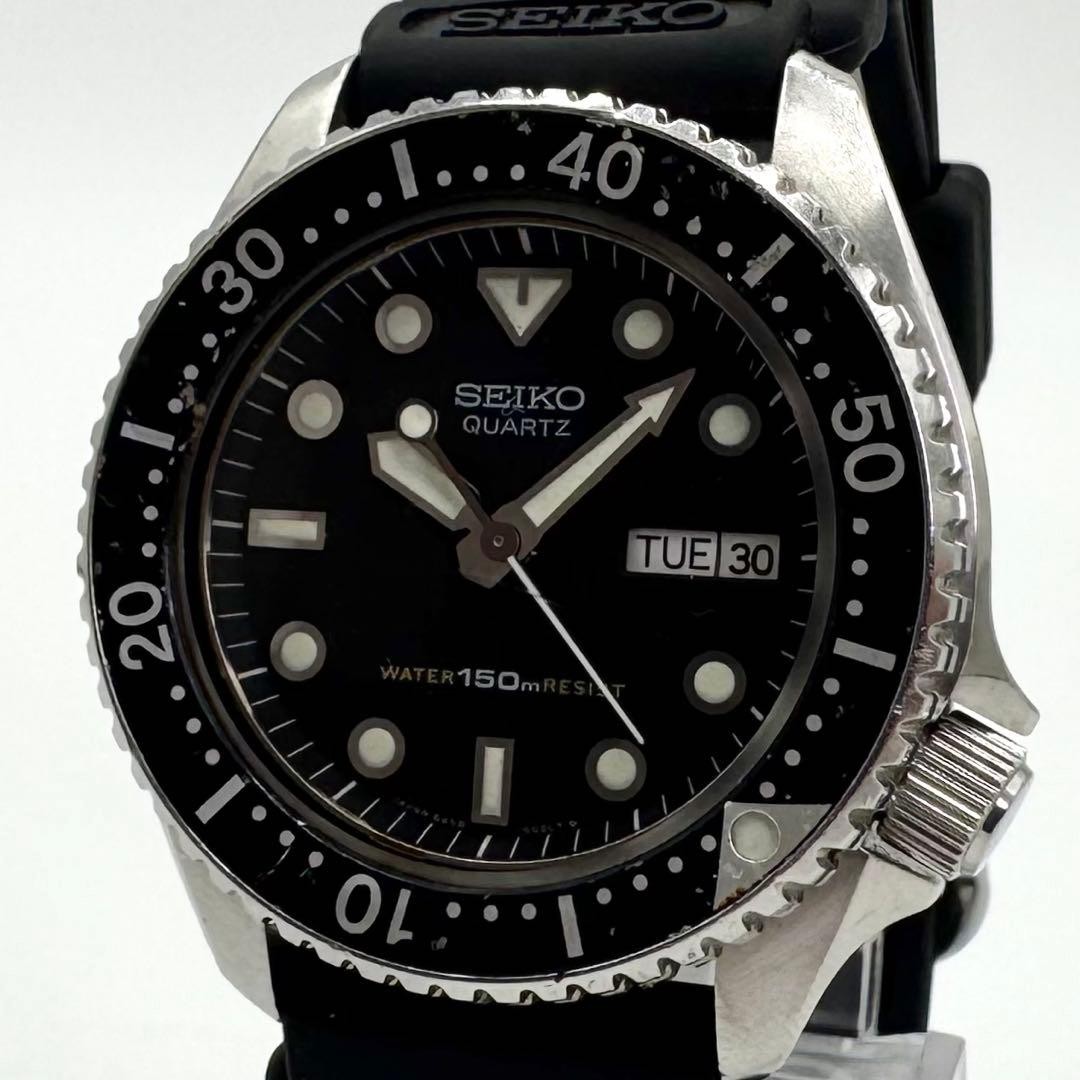 Seiko 6458-6000 Quartz Diver Day Date Mens Wrist 14-22cm Watch