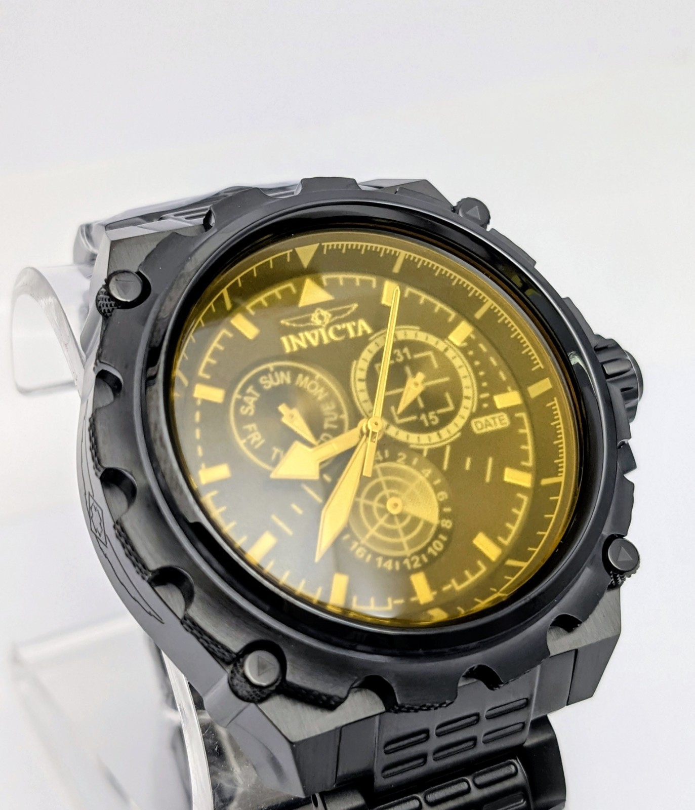 Invicta Coalition Forces Spline Command Men’s Watch – 50mm. Black – Yellow Radar