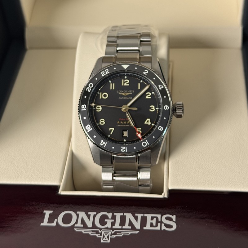 New Longines Spirit Zulu Time 39mm Titanium Anthracite Men’s Watch L3.802.1.53.6