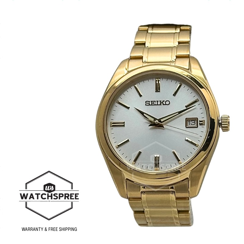 Seiko Classic Quartz Gold-Tone Stainless Steel Band Watch SUR314P1