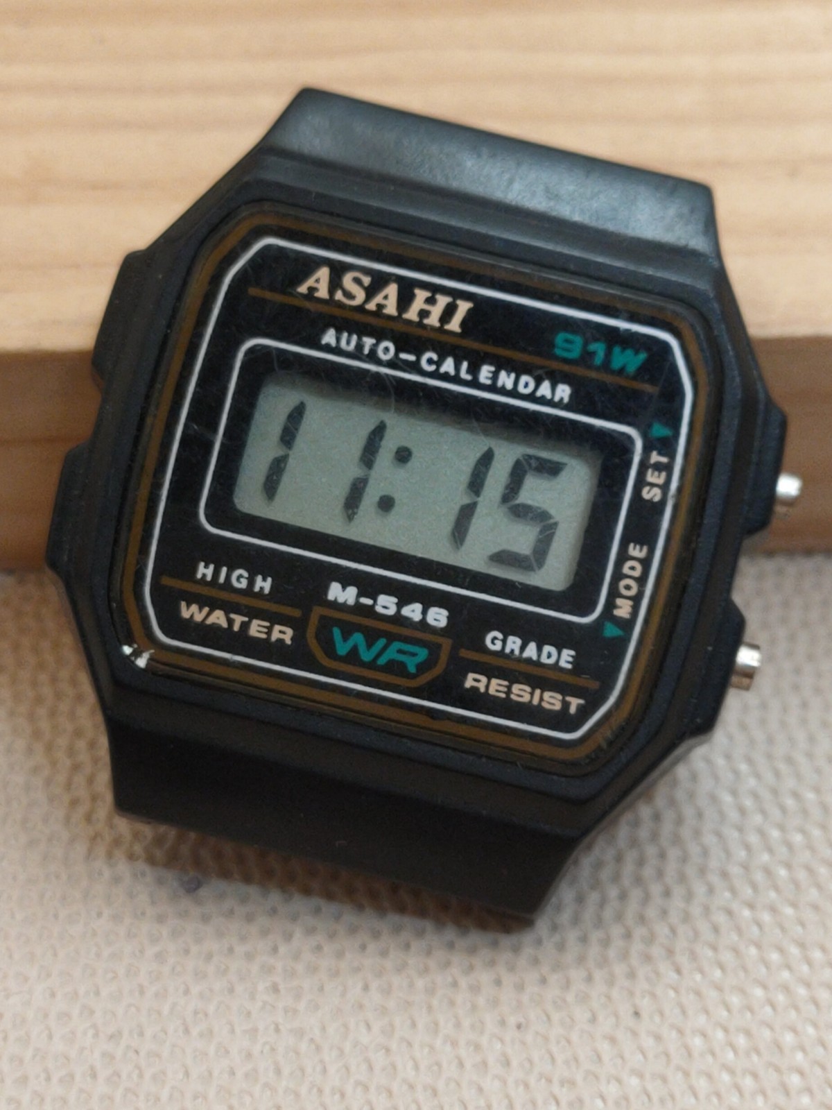 Asahi Digital Watch M-546 Unisex Vintage Month Date 37mm Case Quartz