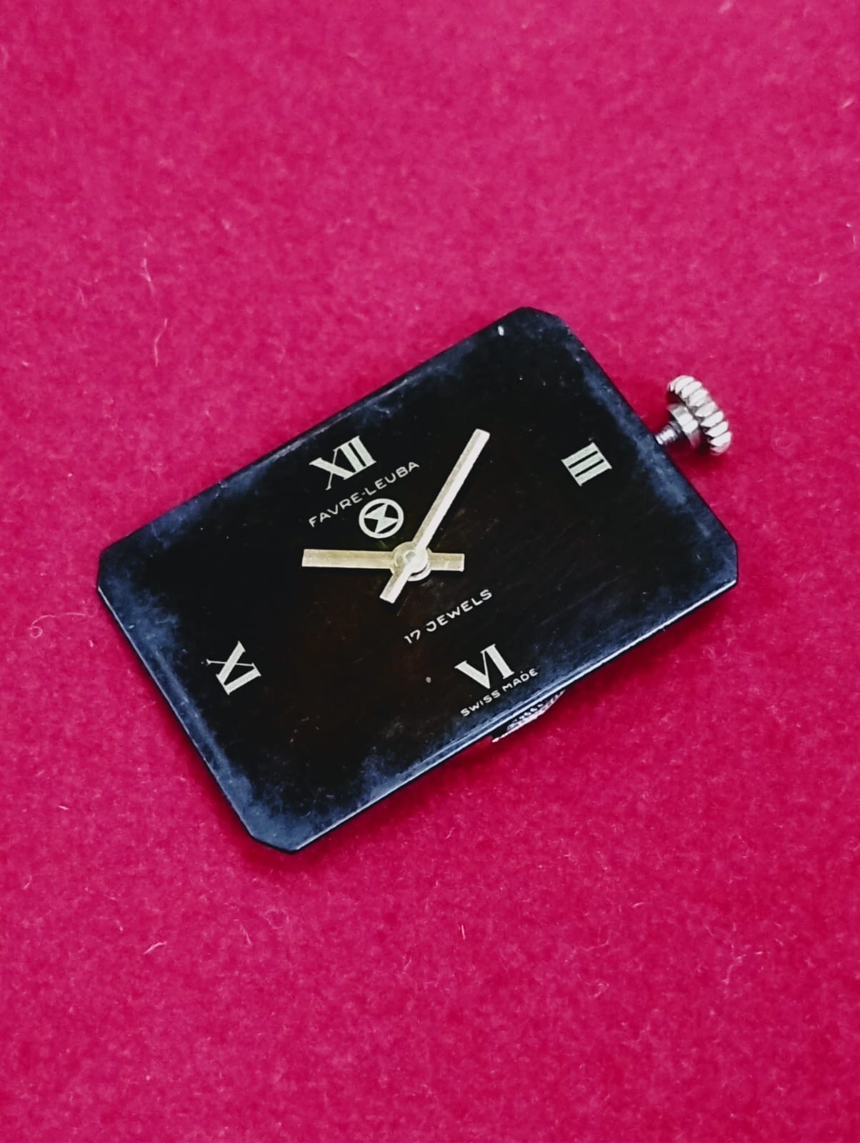 Vintage Favre leuba 17j original rare square swiss working wrist watch 051