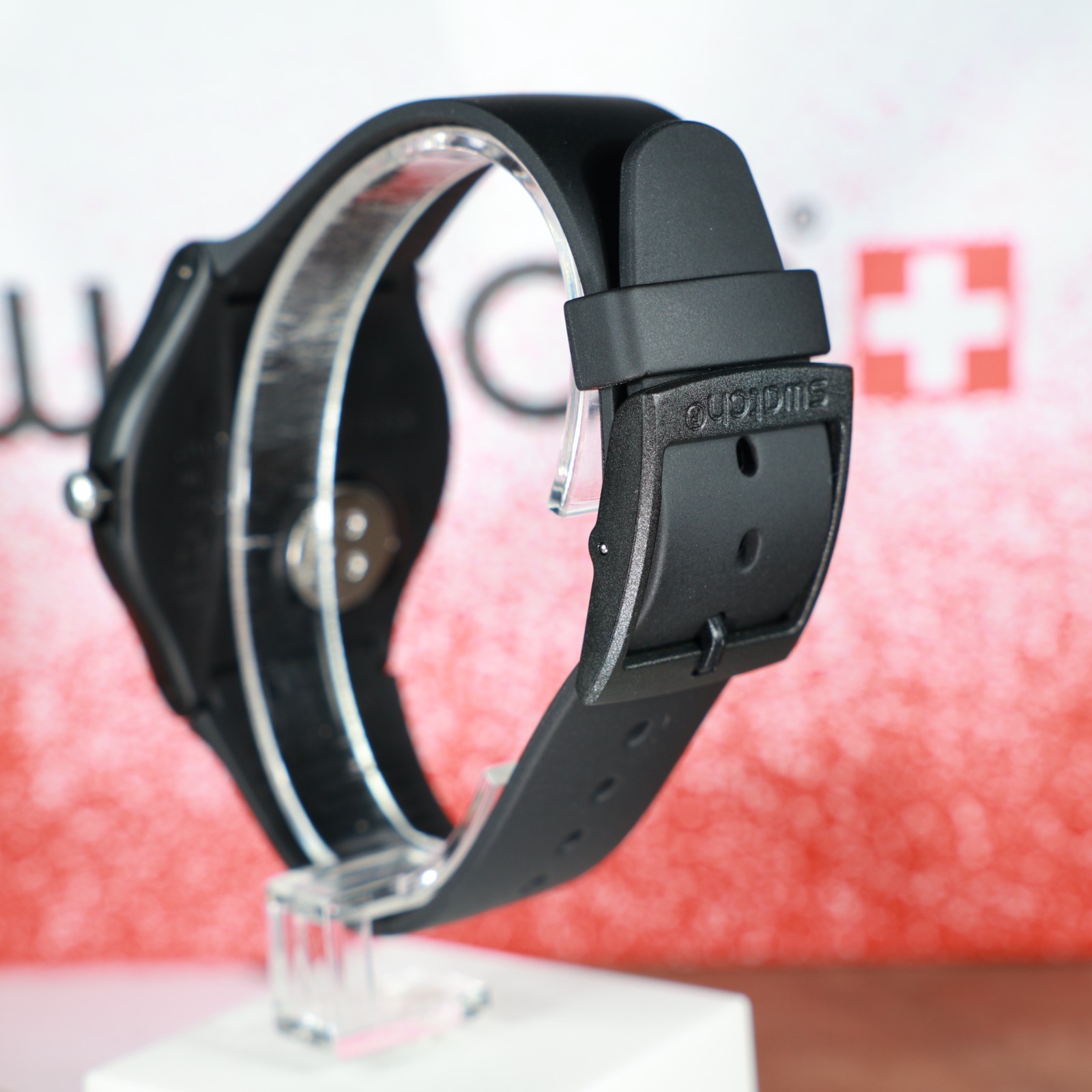 New Swiss Limited Swatch BackToBlack 41MM Matte Black Gray Gold Colored SUOB173