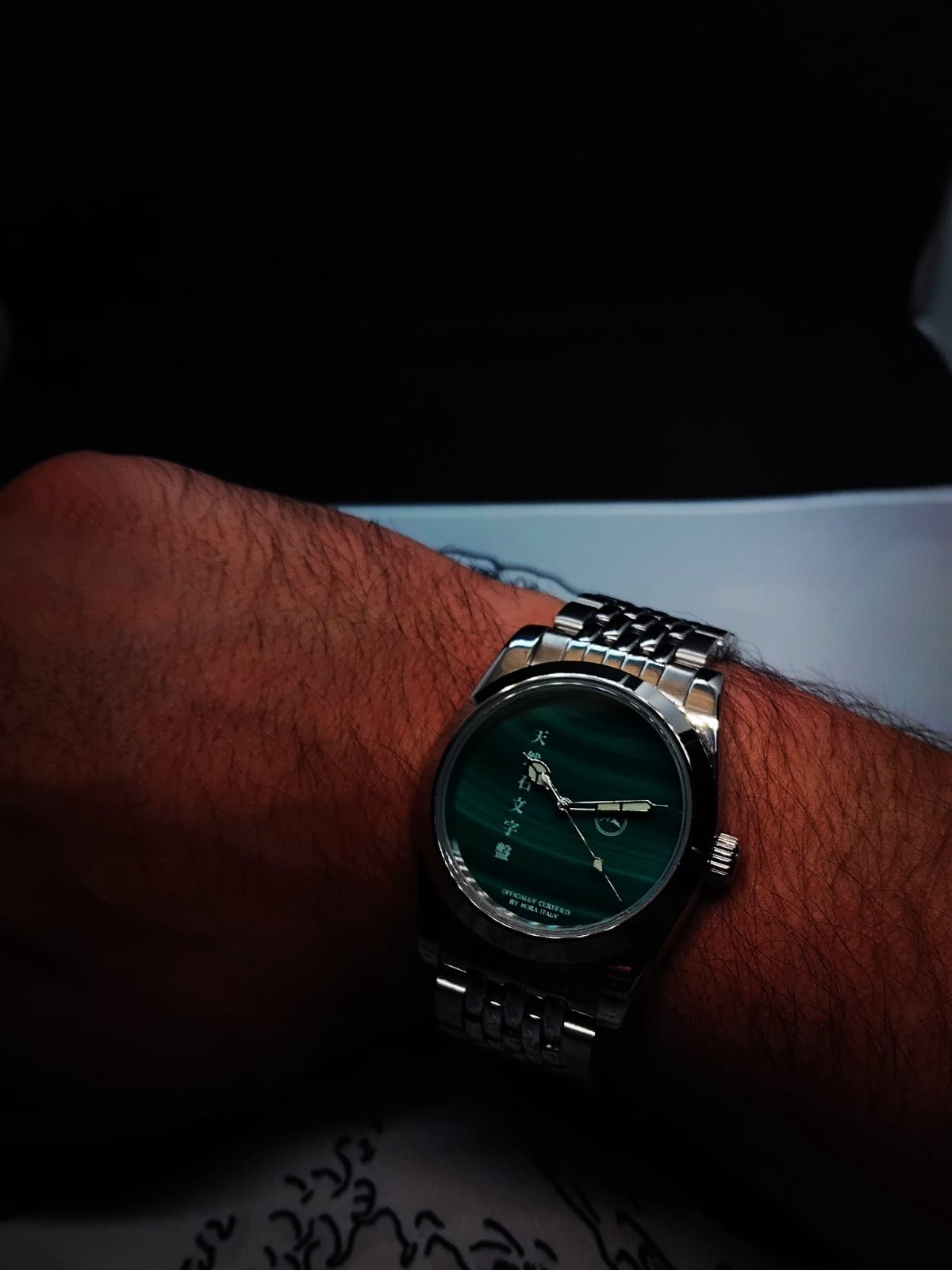 Watch -Hora- Automatic Movement 36mm Natural Stone Dial