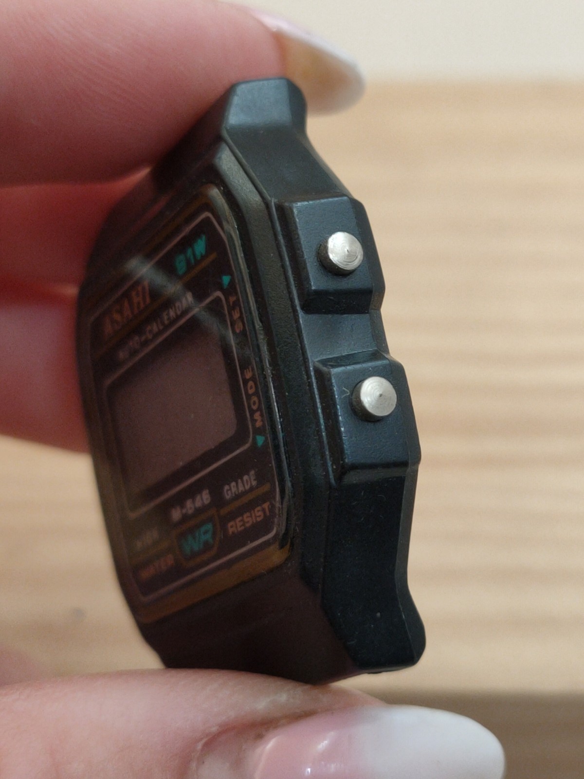 Asahi Digital Watch M-546 Unisex Vintage Month Date 37mm Case Quartz