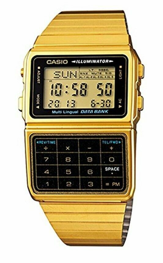 Casio Databank DBC611G-1D Stainless Steel Plated Strap Watch