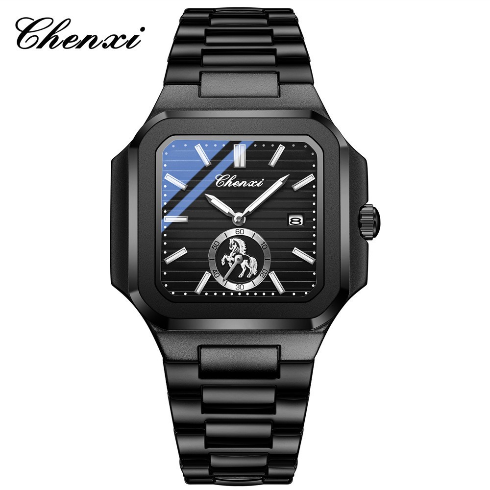 CHENXI Men Square Watches with Second-dial Wristwatch Fashion Boys Steel Watches