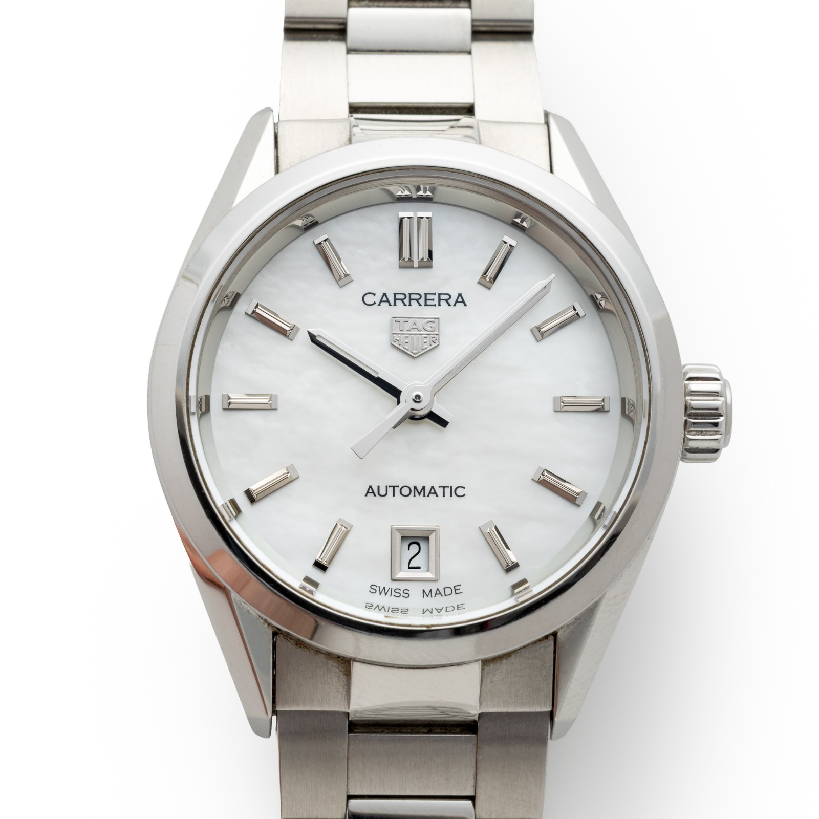 TAG Heuer Carrera Date WBN2410 29mm Mother of Pearl Dial Watch Box & Papers 2023