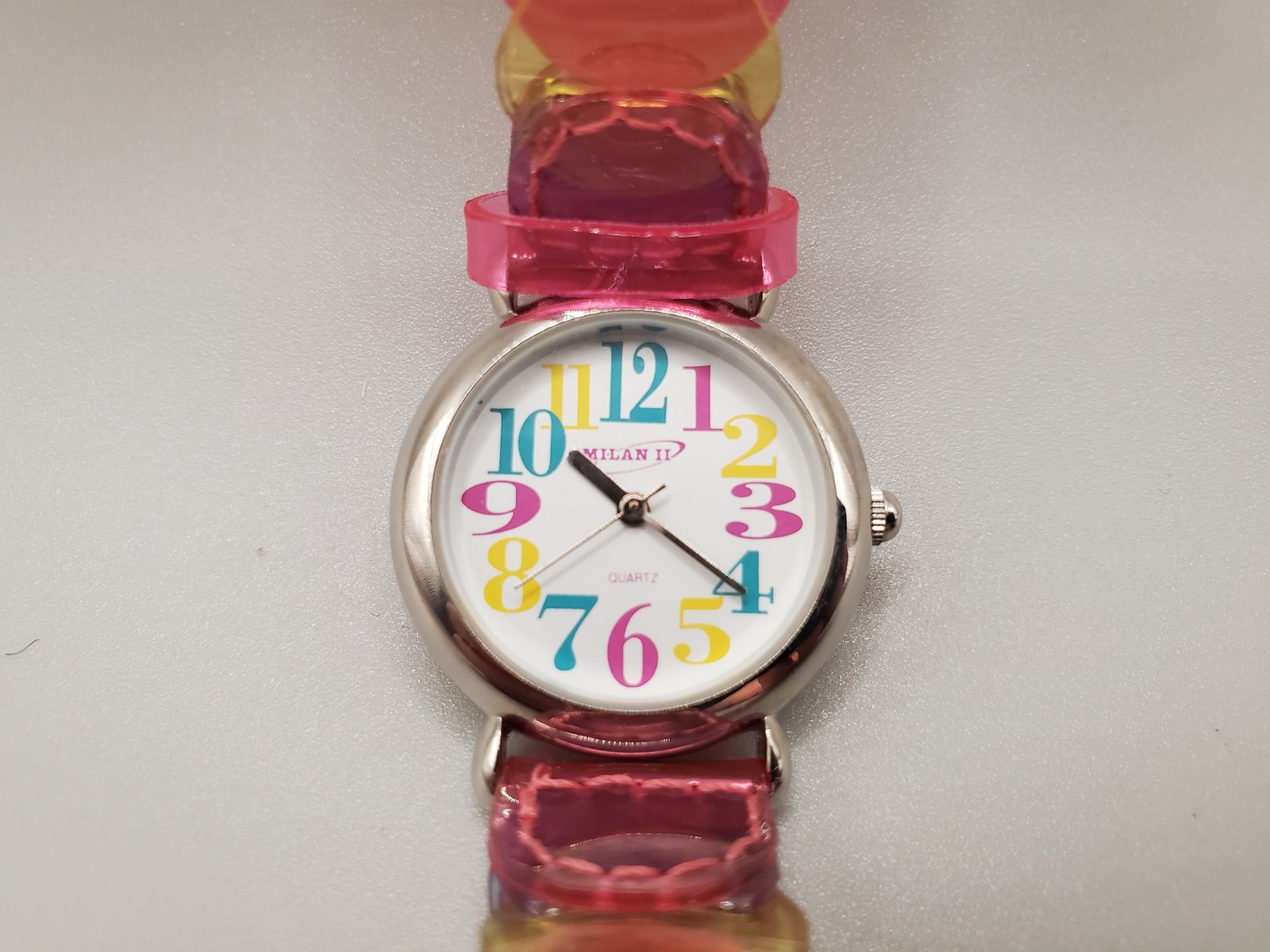 MILAN II Kids Quartz Watch Multi-Color Plastic Band White Dial Analog New in Box