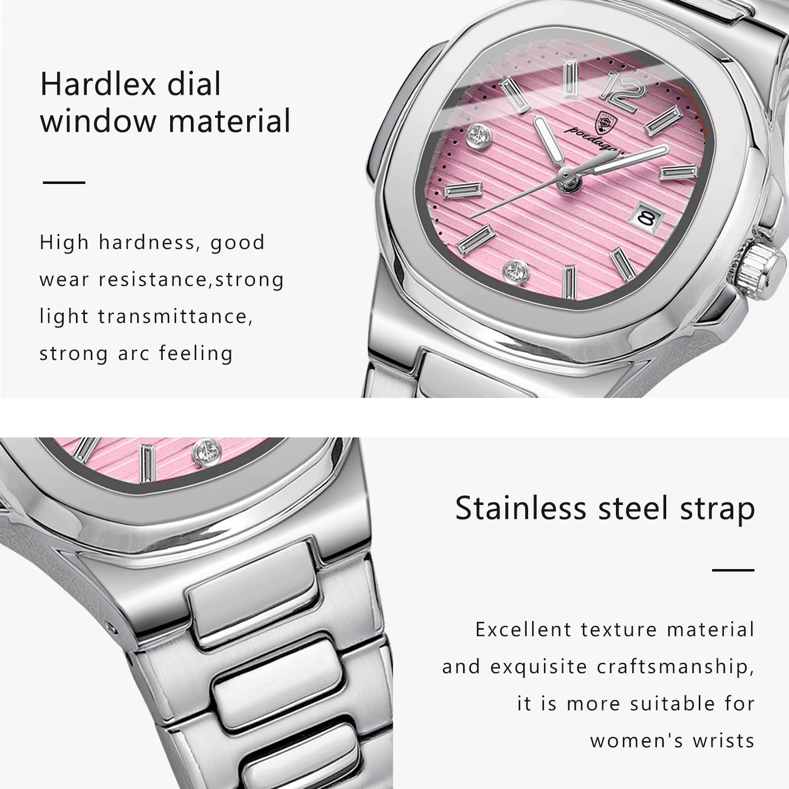 Luxury Women’s Square Quartz Watch Date Luminous Waterproof Wristwatch Ladies