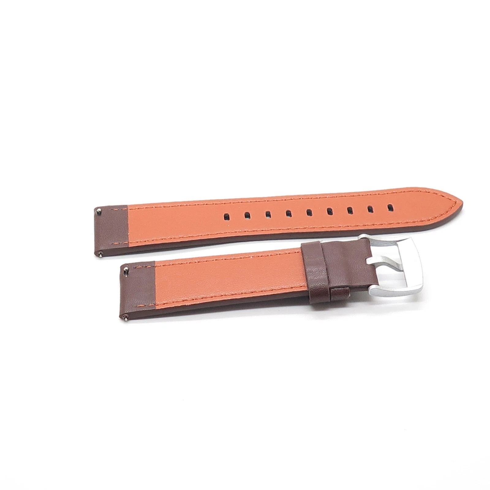 Brown Watch Strap Replacement with White Stitching