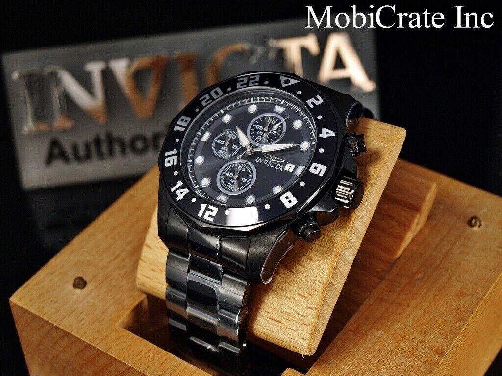 Invicta 48mm COMBAT Specialty VD57 Quartz Chrono Triple Black Plated SS Watch