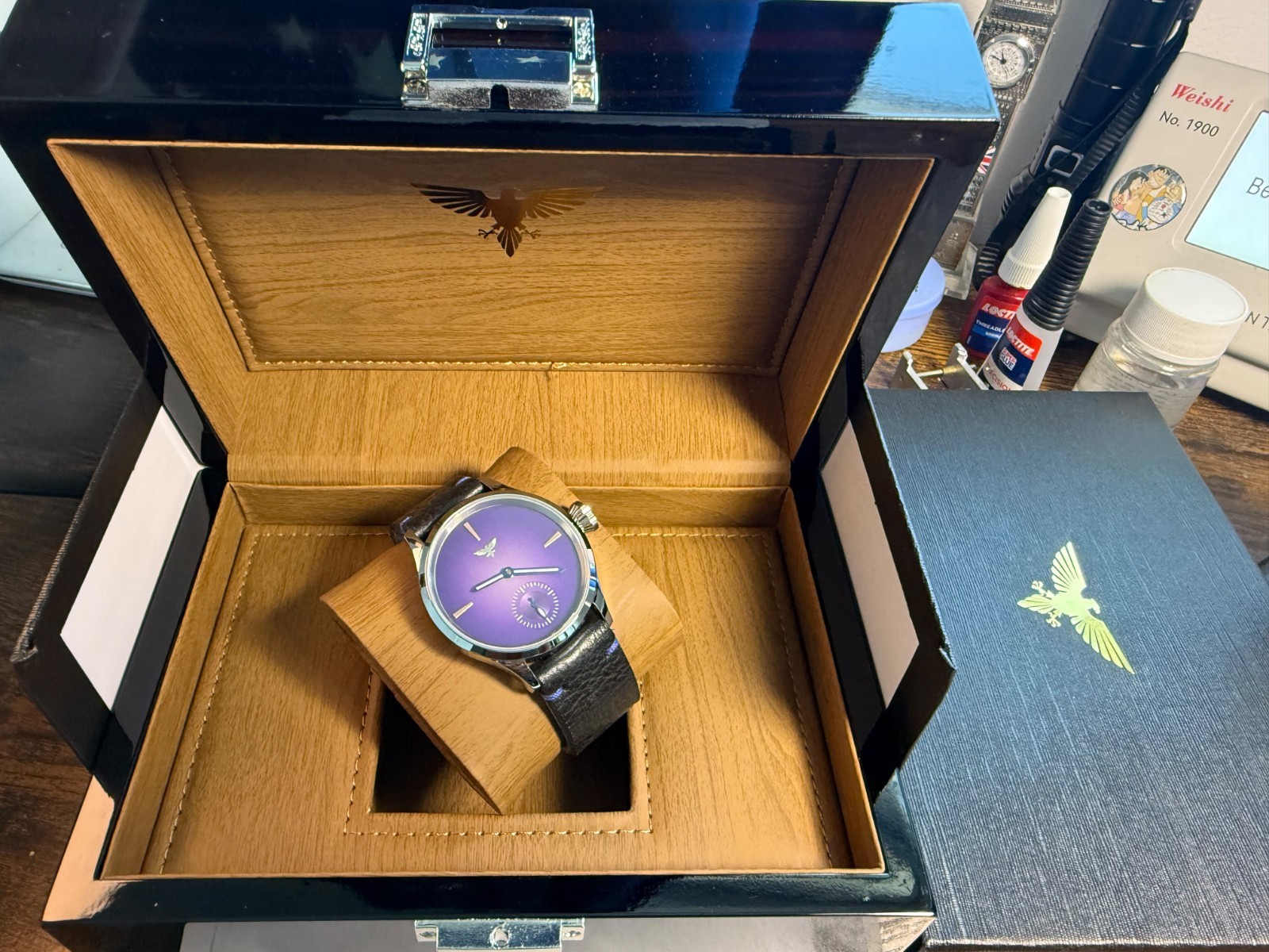 Bespoke Big pilot Watch Swiss eta 6498 movement Handmade Strap