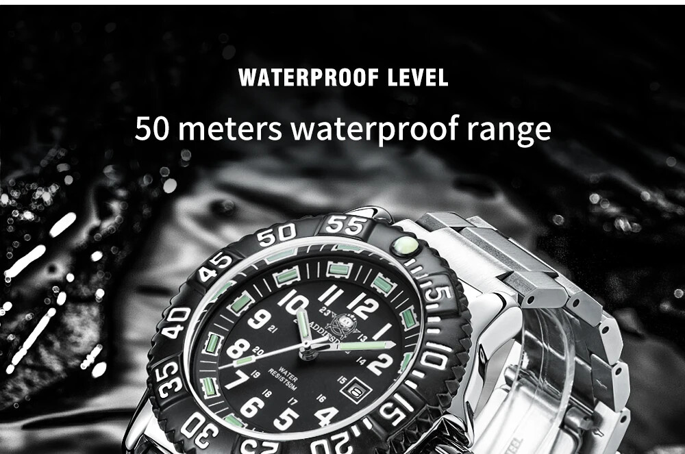 Military Men’s Watch Aidis Blue Green Luminous Waterproof Quartz Stainless Steel