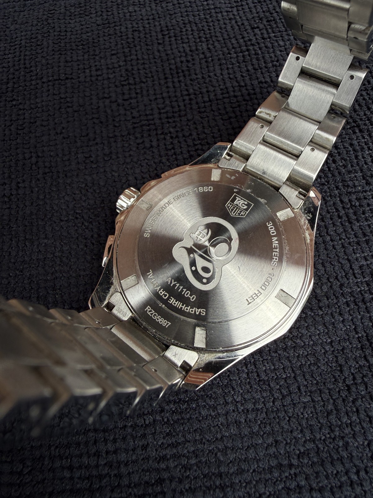 TAG Heuer Aquaracer CAY1110 0 Mens Chronograph Watch Silver Black