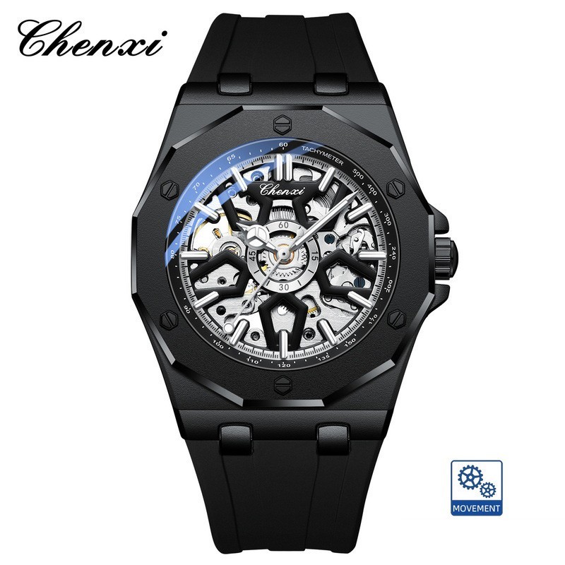 CHENXI Men’s Luminous Waterproof Hollow Tourbillon Automatic Mechanical Watch