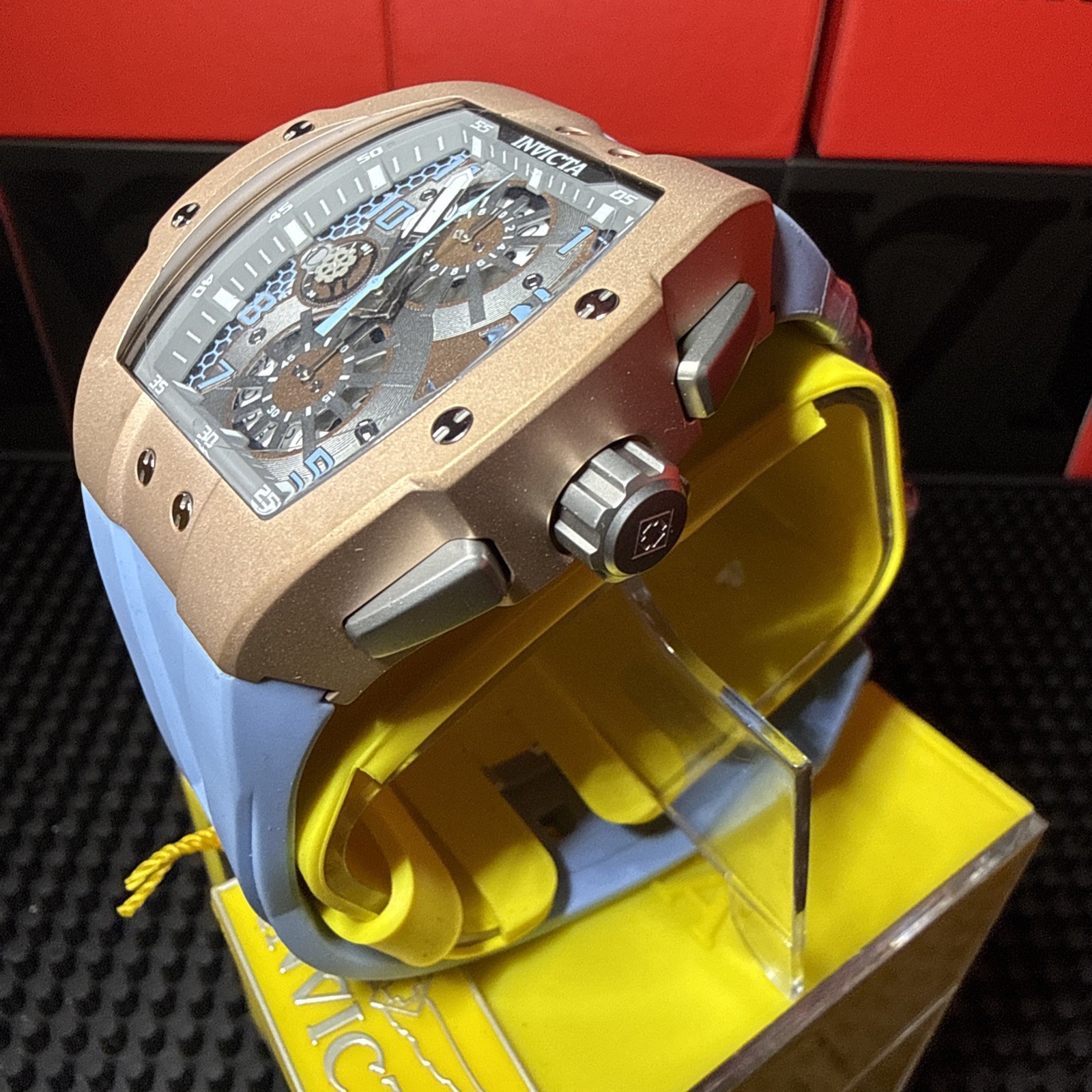 Invicta Racing Men’s Watch – 47mm Light Blue Silicone Strap 50410