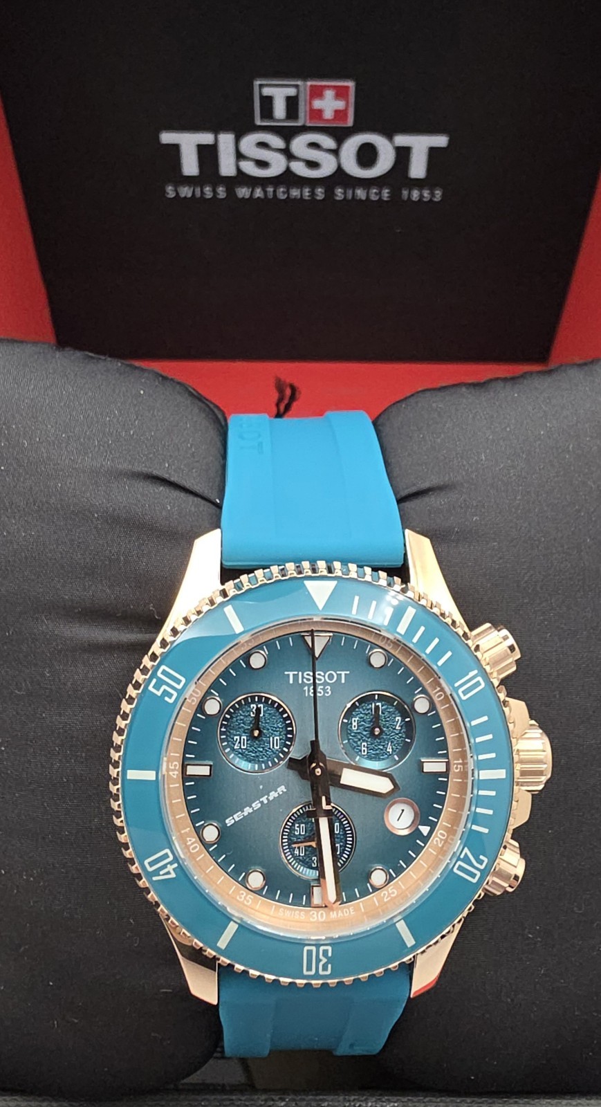 Tissot Seastar 1000 Quartz Chronograph 38mm Turquoise Dial T120.217.37.041.00