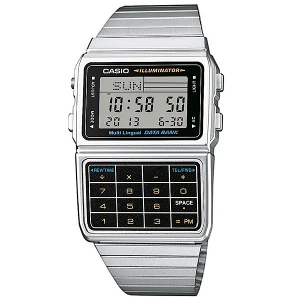 Casio DBC611-1D Databank Calculator Watch Vintage Digital Steel NEW w/ Box