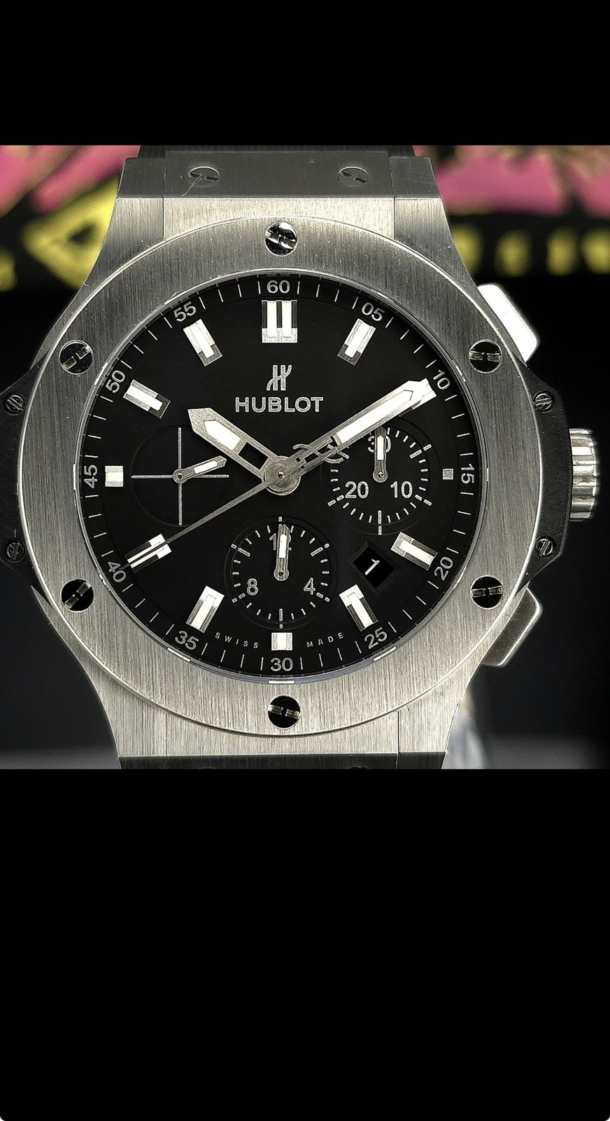 Hublot Big Bang Chrono Brushed Steel Black Dial 44mm 2018 301.SX.1170.RX