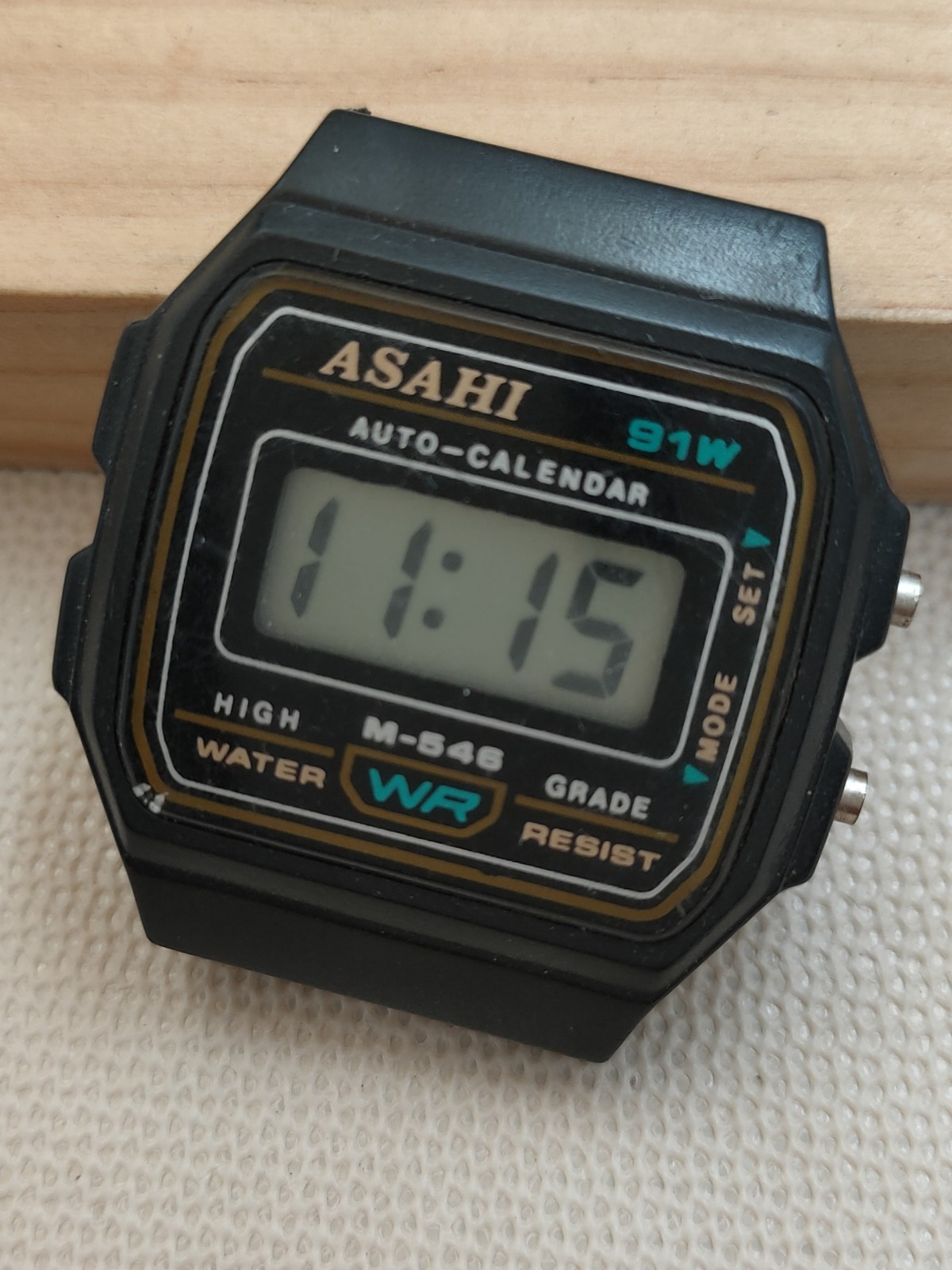 Asahi Digital Watch M-546 Unisex Vintage Month Date 37mm Case Quartz