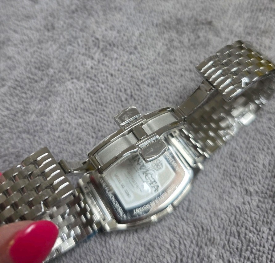 Invicta Women’s Tonneau 37mm Quartz Day/Date 24HR Silver Dial SS Bracelet Box