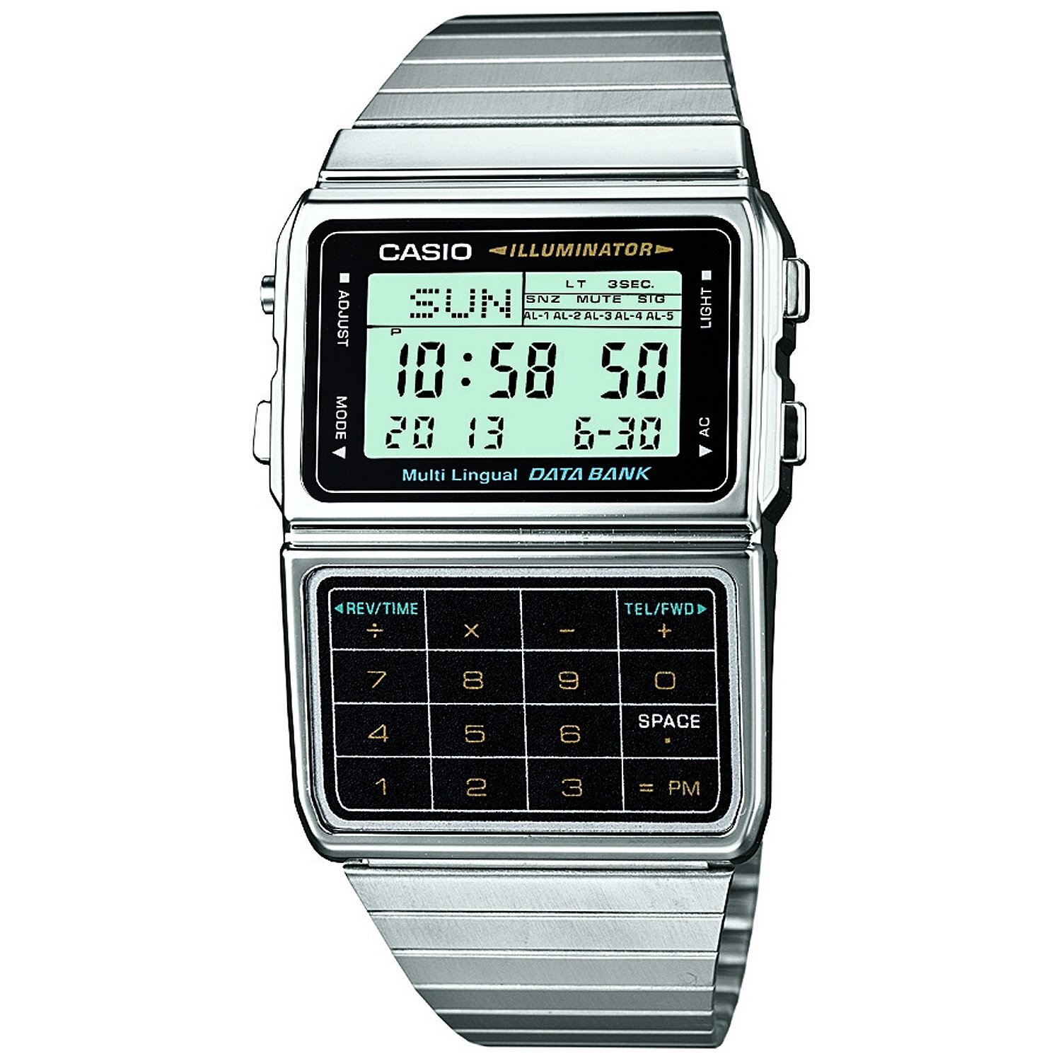 Casio Men’s DBC611-1 Stainless Steel Databank Calculator Watch