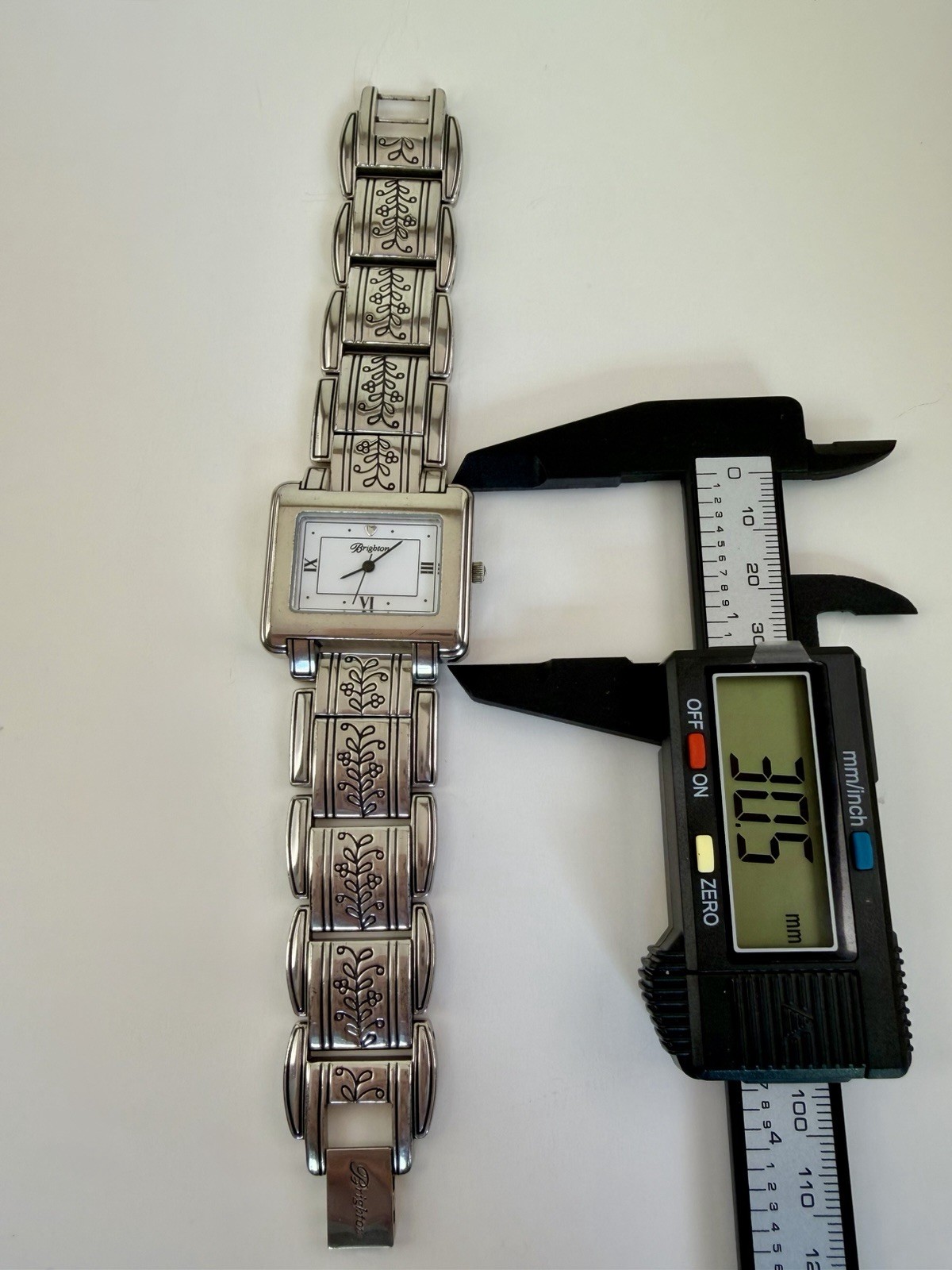 Retired Brighton Dresden Watch Silver Bracelet + Red Black Leather New Battery