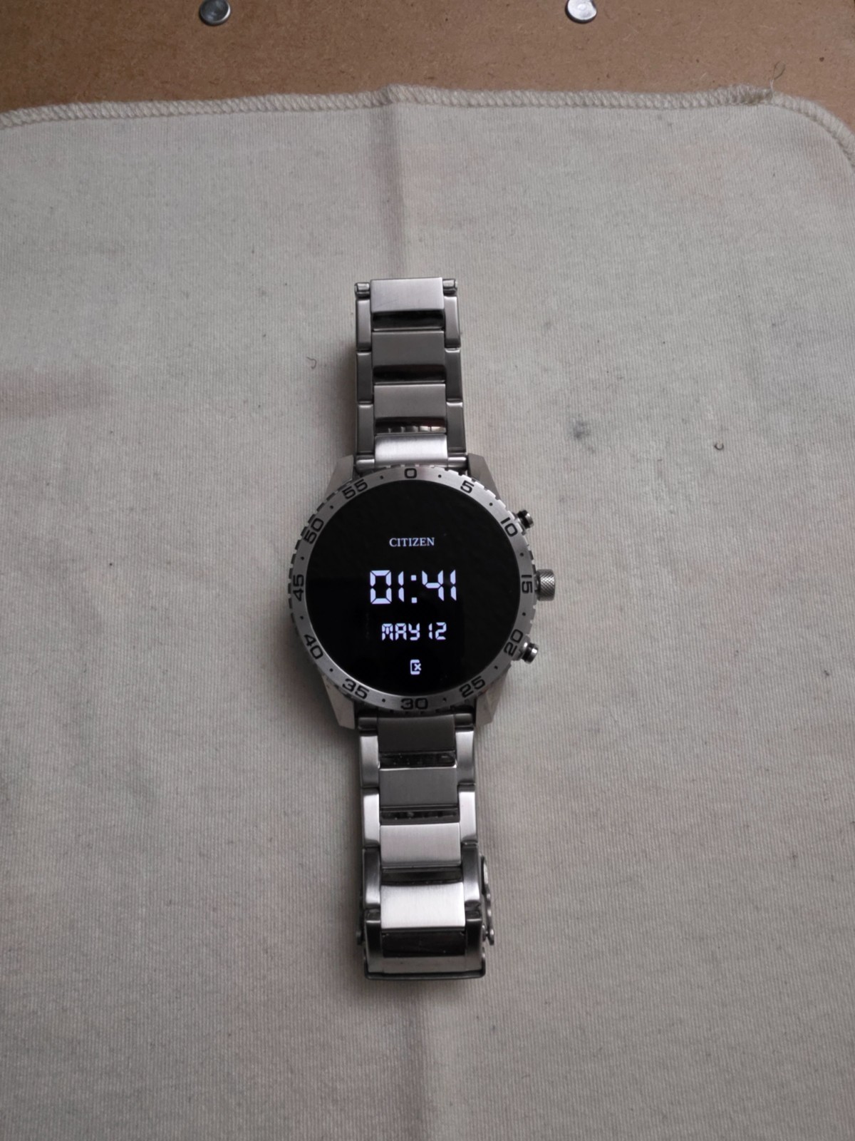 Citizen CZ Touchscreen Silver Stainless Steel Smart Watch 44MM MX1010-59X NEW