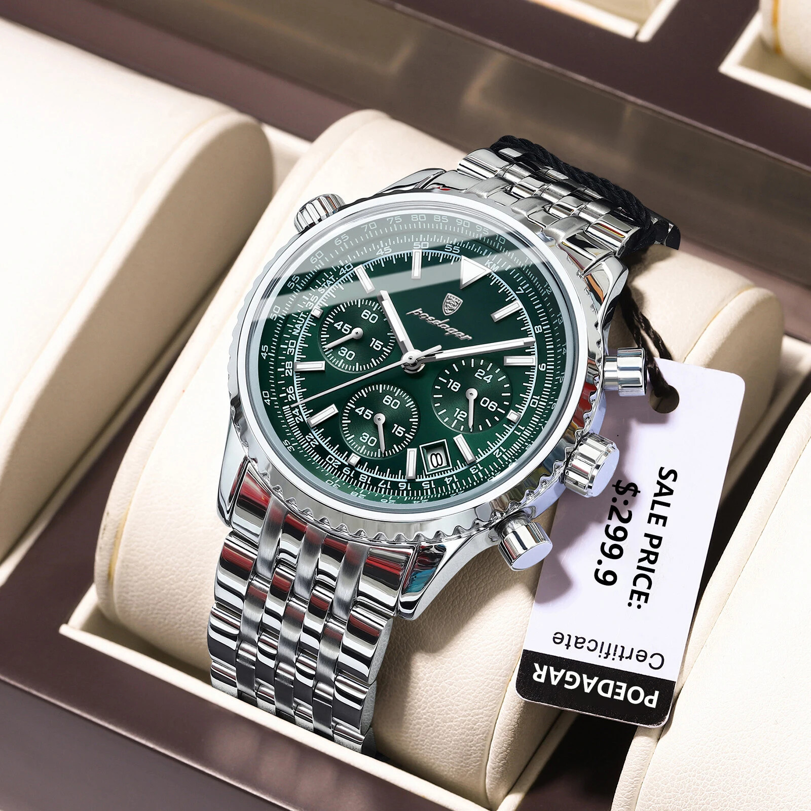 KC POEDAGAR Luxury Military Watch for Men Waterproof Luminous Date Chronograph