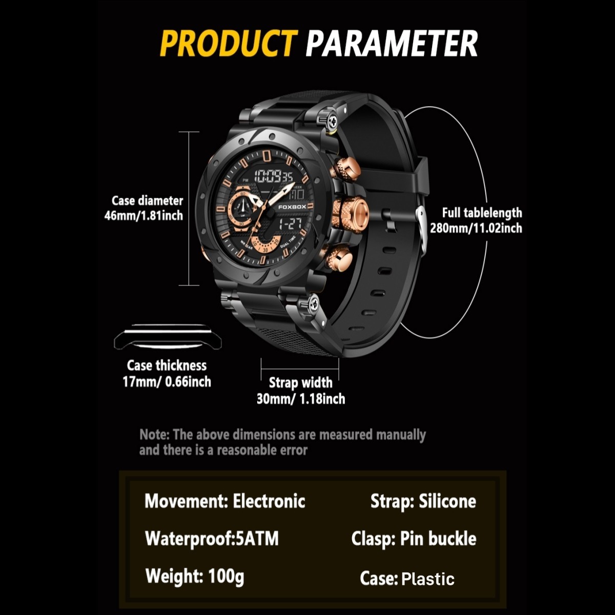 2025 Men’s Watch Quartz Date Digital LED Backlight Waterproof Casual Wristwatch
